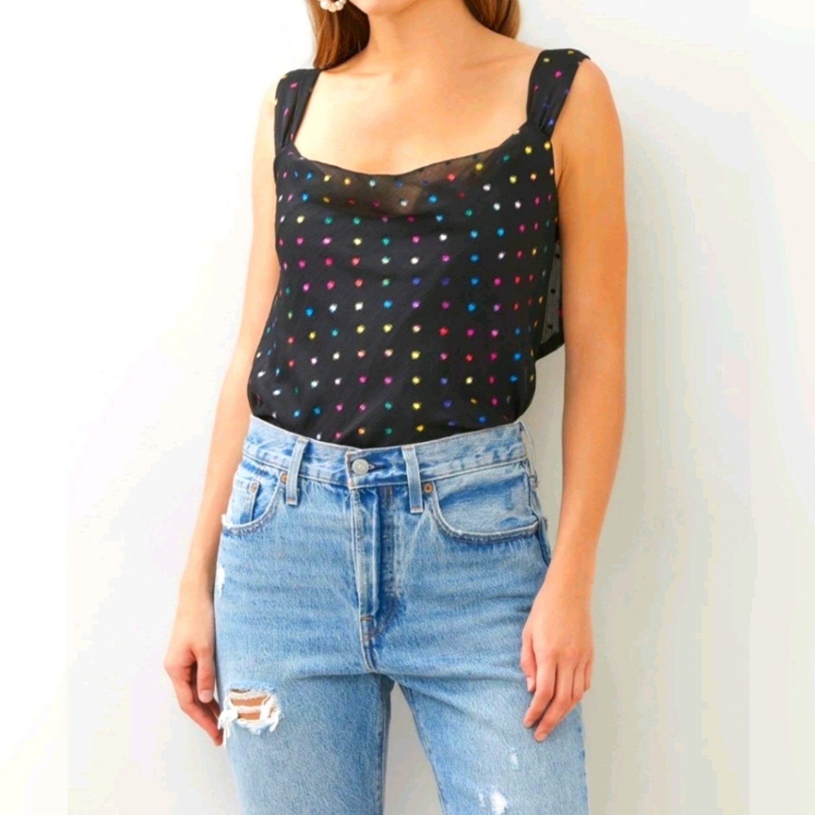 Ali & Jay Fantasy Rainbow Foil Dot Tank Sz L